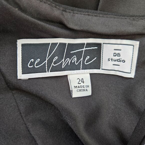 NWT DB Studio Celebrate Double Strap Mixed Media Formal Maxi Dress Size 24 - Picture 3 of 9